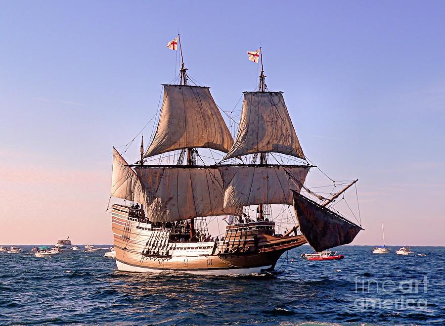 Mayflower II On Her 50th Anniversary Sail Photograph by Janice Drew