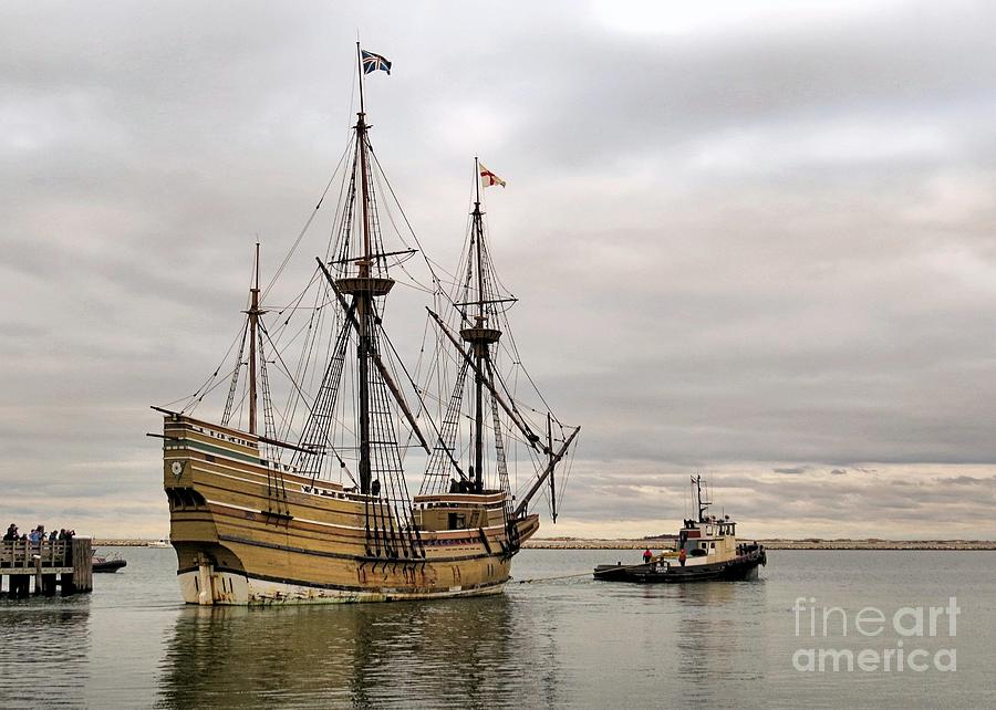 Mayflower II Under Tow 12 12 14 Photograph by Janice Drew