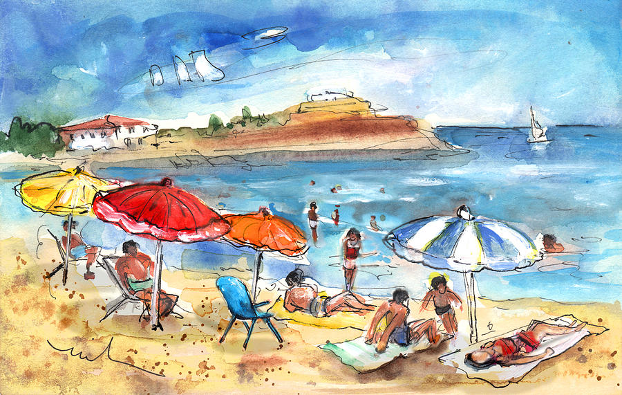 Mazarron Beach 04 Painting by Miki De Goodaboom