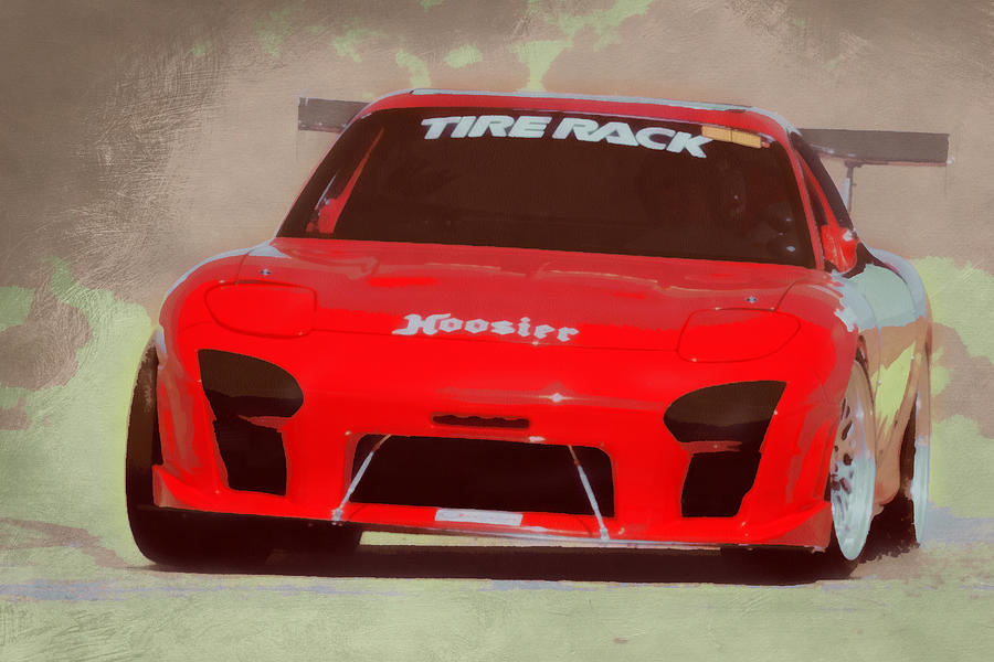 Mazda RX7 Race Car Pop Art Digital Art by Ernest Echols