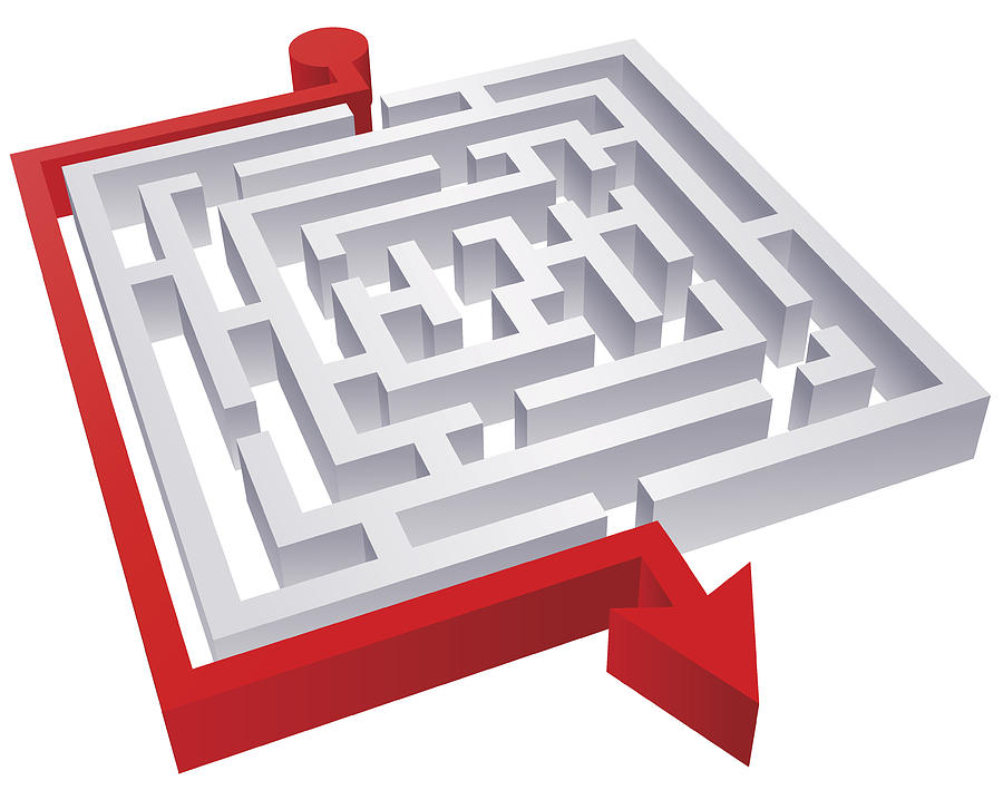 Maze clever solution Drawing by Derrrek