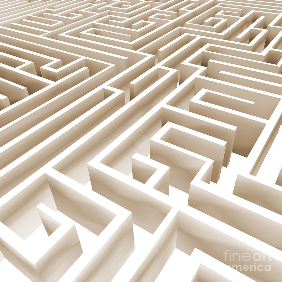 Abstract Digital Art - Maze by Stefano Senise