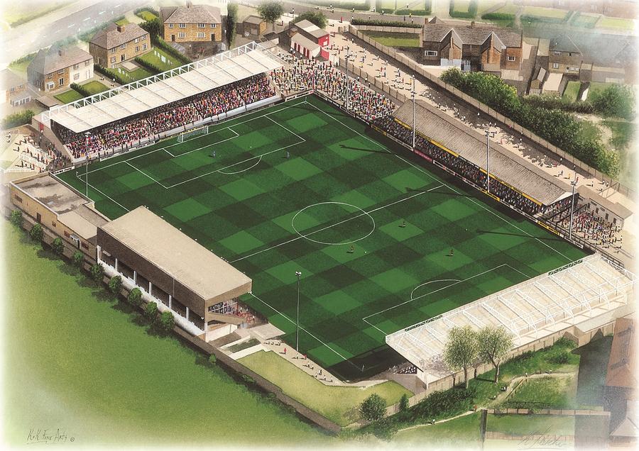 Football Painting - McCain Stadium - Scarborough by Kevin Fletcher