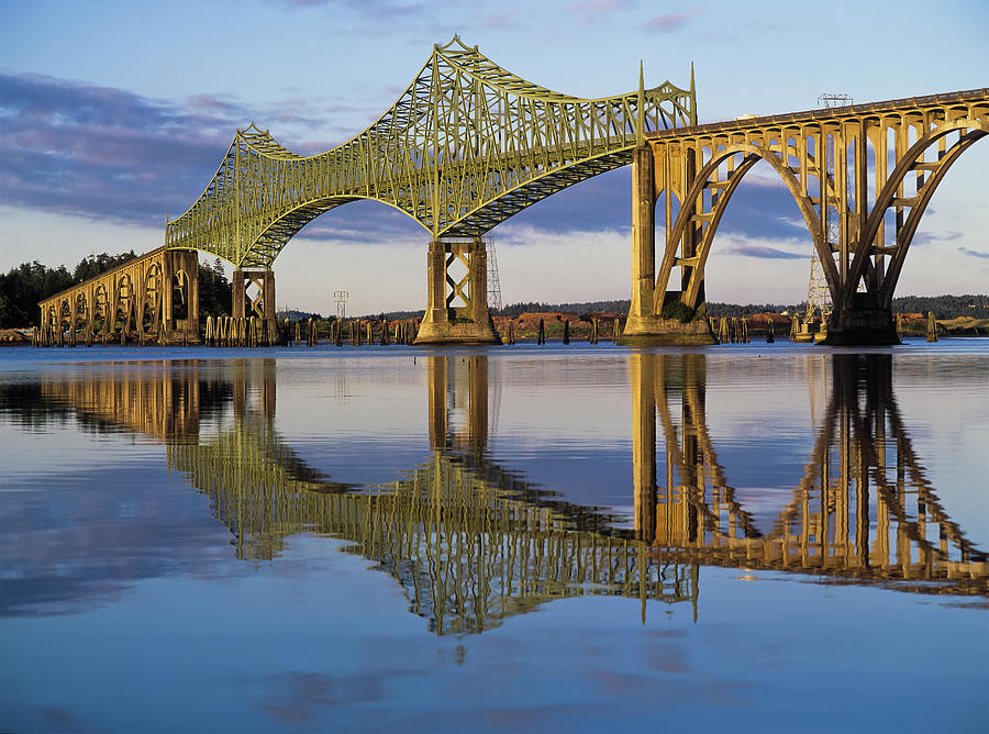 Mccollough Memorial Bridge Crosses Coos Photograph by Robert L. Potts