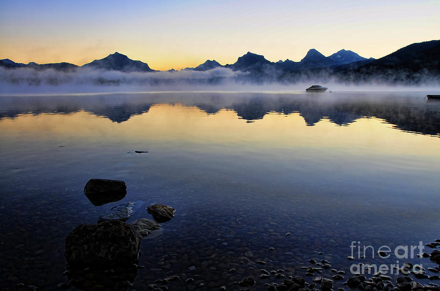 McDonald Lake Sunrise Photograph by Gary Beeler