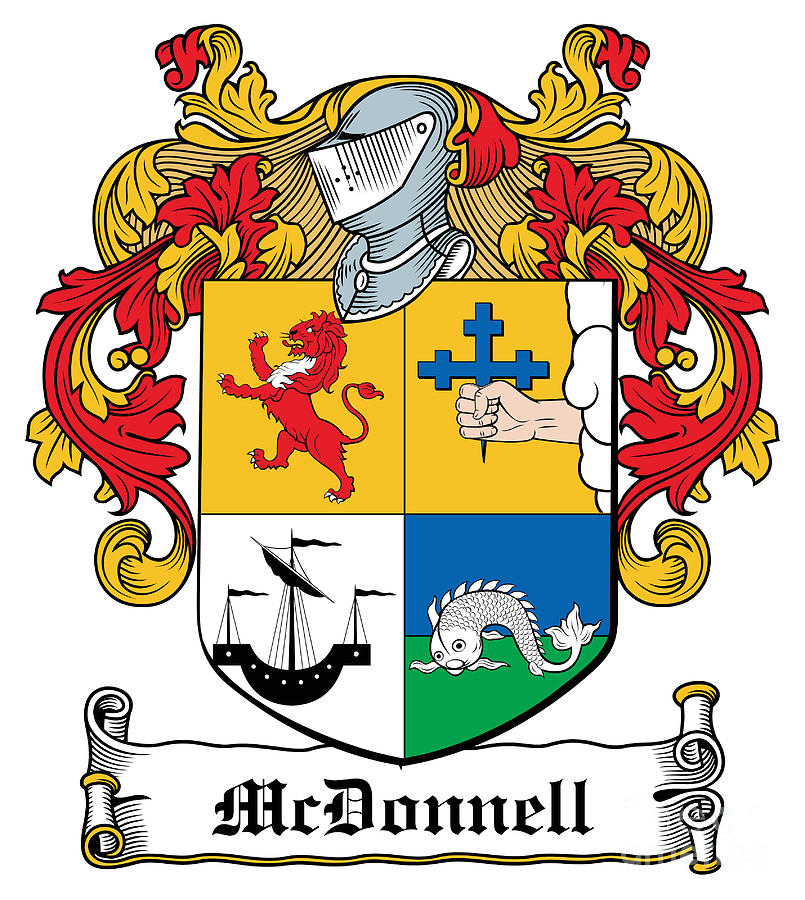 Mcdonnell Coat Of Arms Antrim Ireland Digital Art By Heraldry - Fine 