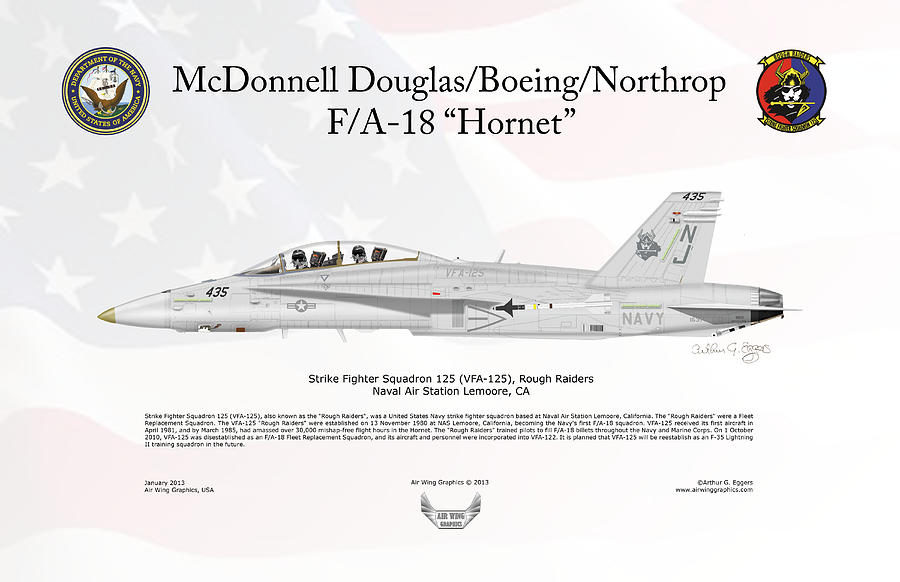 McDonnell Douglas Boeing Northrop FA18 Hornet FLAG BACKGROUND Digital Art by Arthur Eggers