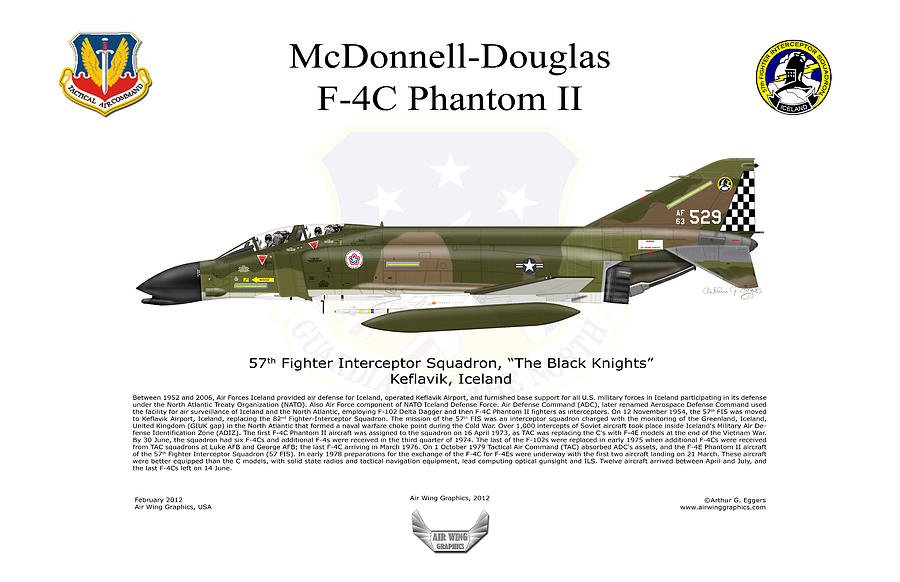 Airplane Digital Art - McDonnell Douglas F-4C 57th FIS by Arthur Eggers