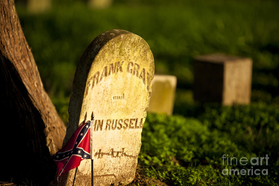 Flag Photograph - McGavock Confederate Cemetery by Brian Jannsen