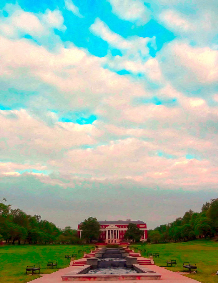 University Of Maryland Photograph - McKeldin Library Oil by Christopher Kerby 