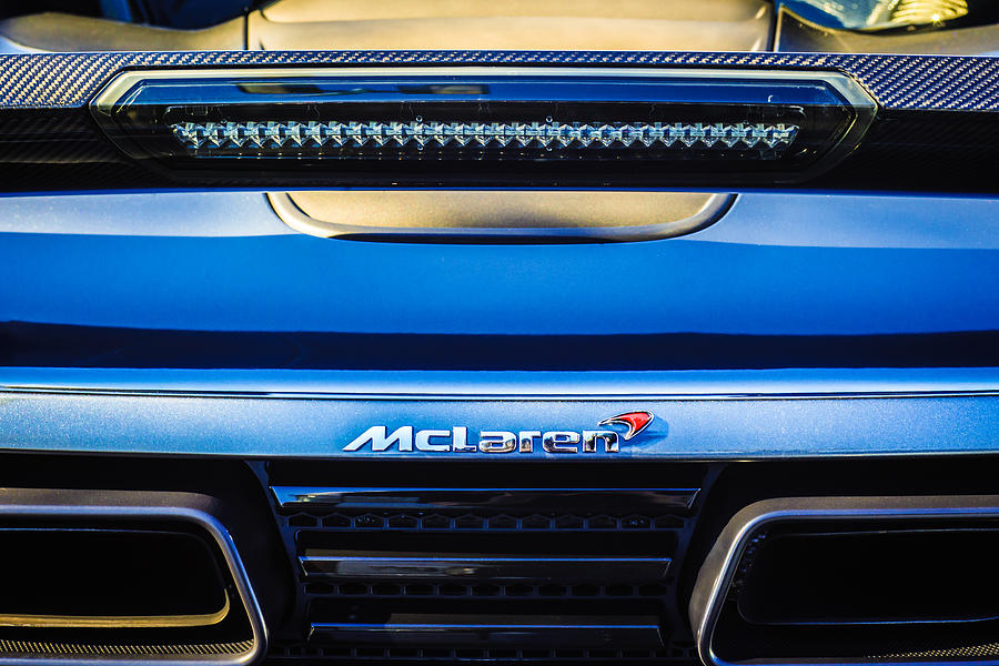 McLaren 12C Spider Rear Emblem -0106c Photograph by Jill Reger