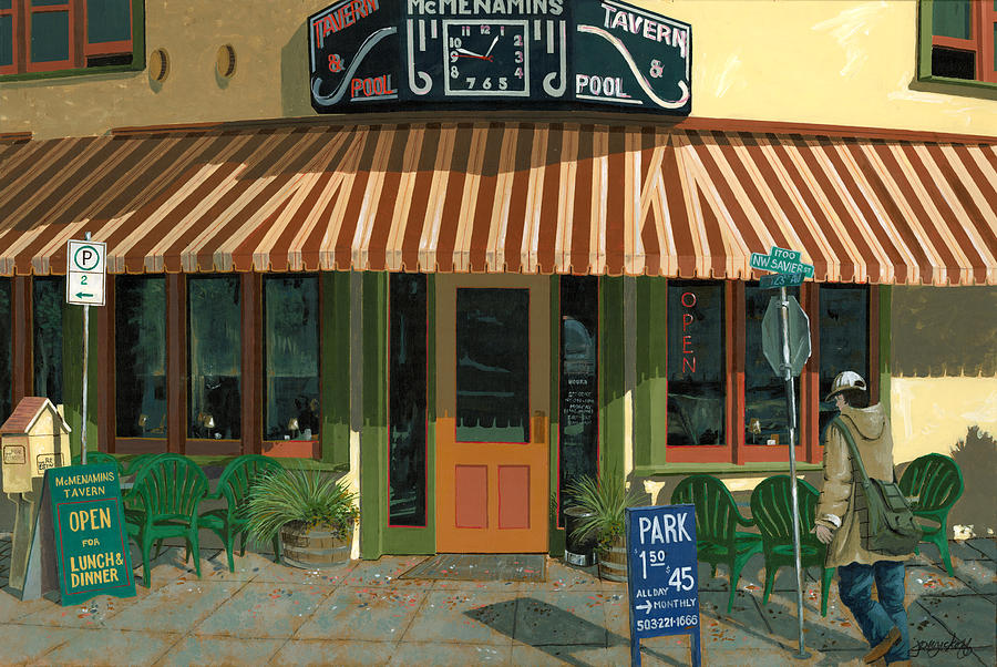 Portland Painting - McMenamins Tavern by John Wyckoff