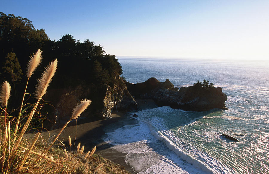 Mcway Falls And Pacific Ocean Photograph by Holger Leue