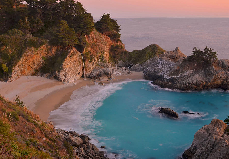 Mcway Falls At Sunset Photograph by Stephen Vecchiotti