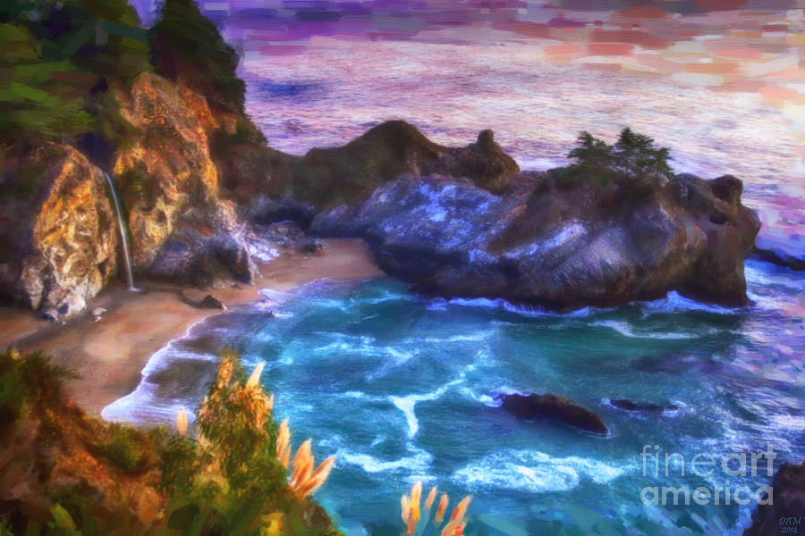 McWay Falls Painting by David Millenheft