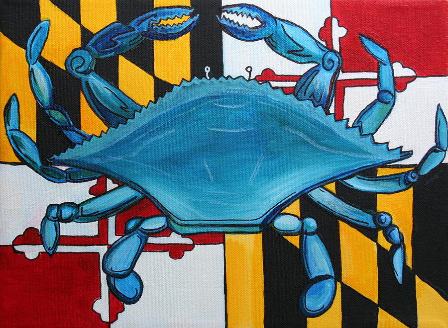 MD Blue Crab Painting by Kate Fortin