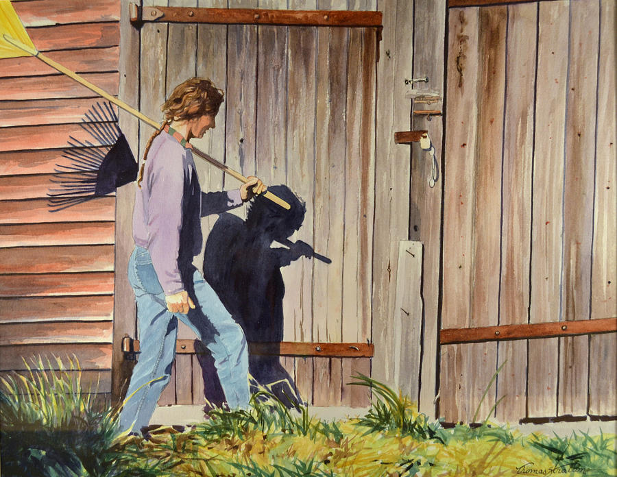 Barn Painting - Me and My Shadow by Thomas Stratton