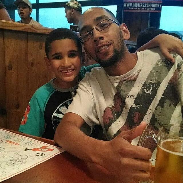 Me And My Son At Hooters Photograph by Jason Wells