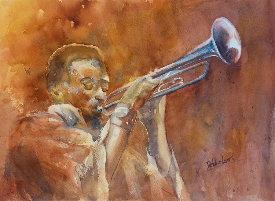 Me and My Trumpet Painting by Debbie Lewis
