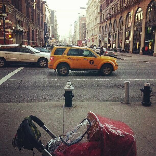 New York City Photograph - Me And The Red Stroller In The City by Minnie L
