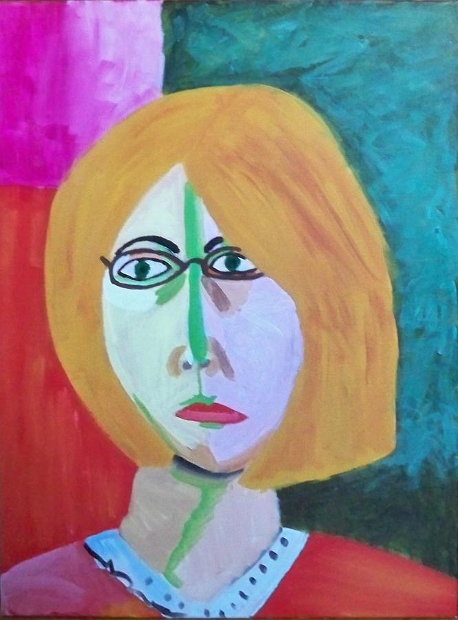 Me as the Green Stripe Painting by Debra Organ - Pixels