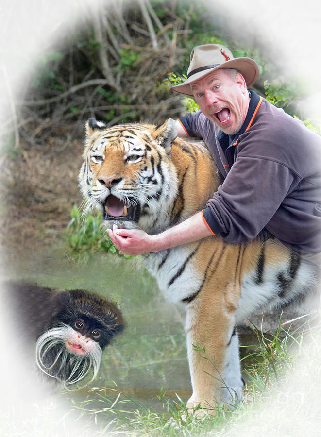 Me My Tiger and my Emperor Tamarin   Photograph by Jim Fitzpatrick