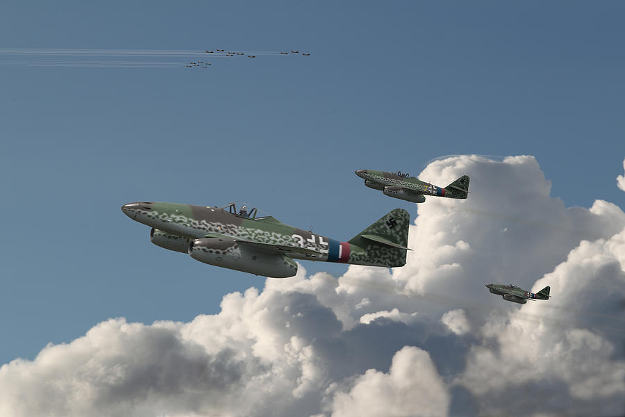 Airplane Photograph - Me262- Eagles Rising by Pat Speirs