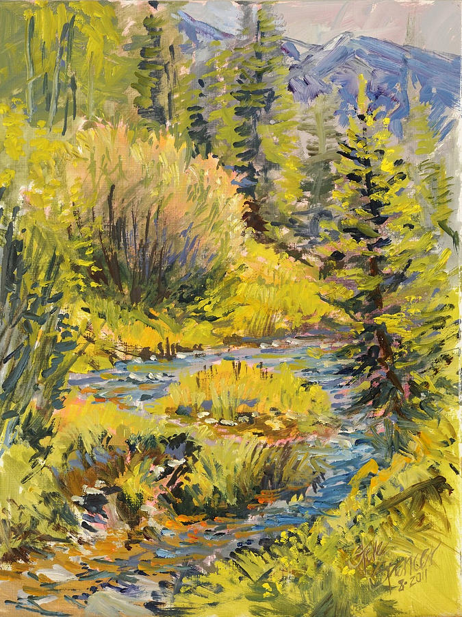 Meadow Creek Montana Painting by Steve Spencer