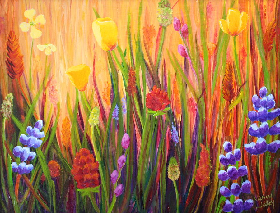 Meadow Gold Painting by Nancy Jolley
