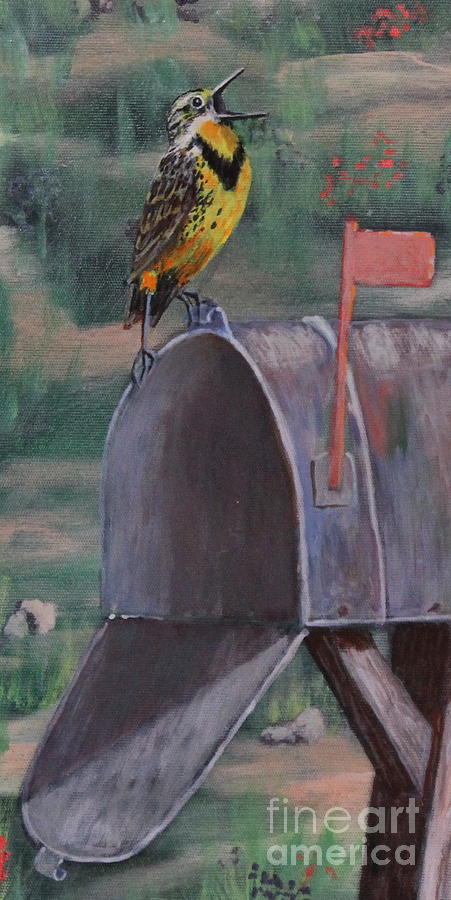 Bird Painting - Meadow Soloist II by Bob Williams