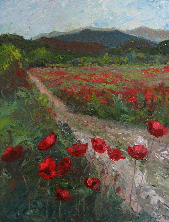 Meadow With Poppies Painting by Susan Richardson