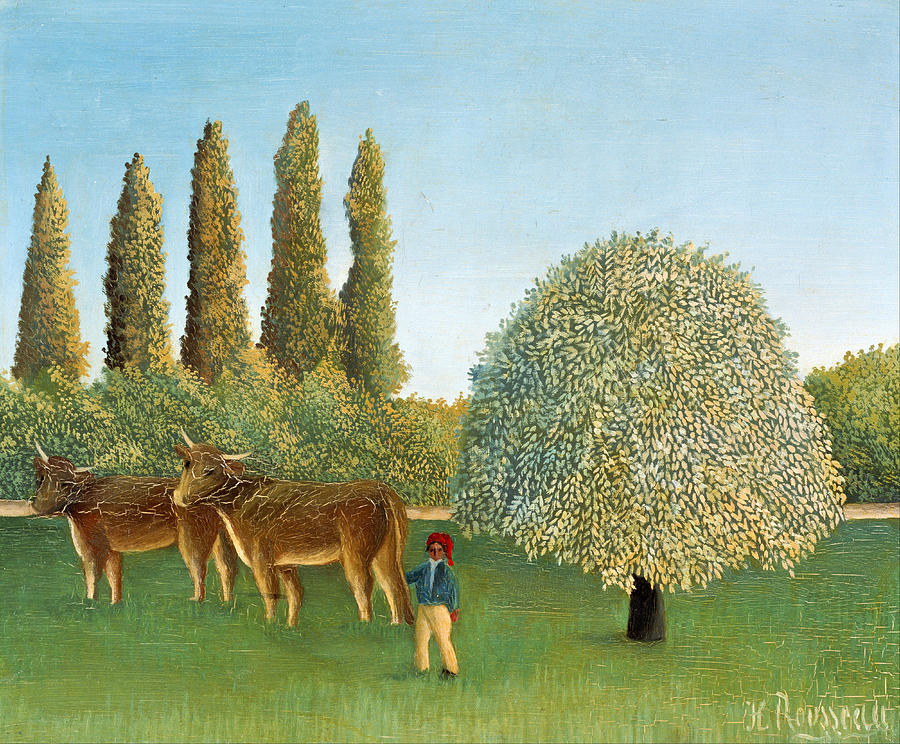 Meadowland. The Pasture  Painting by Henri Rousseau