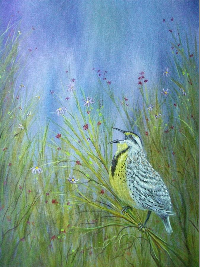 Xochi Painting - Meadowlark by Xochi Hughes Madera Xochi Painting - Meadowlark by Xochi Hughes Madera