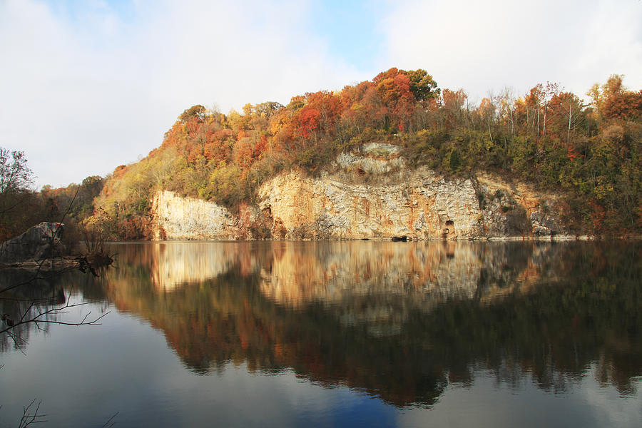 Meads Quarry in Autumn Photograph by Melinda Fawver