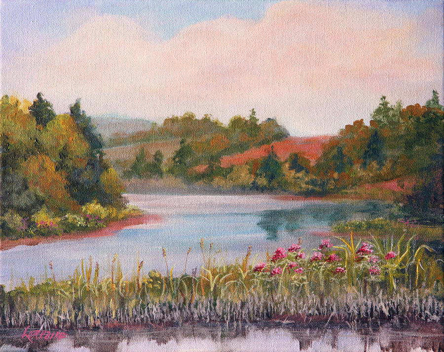 River Painting - Meandering by Lorraine Vatcher