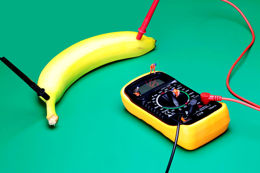 Measuring resistance of a banana food physics Photograph by Paul Ge