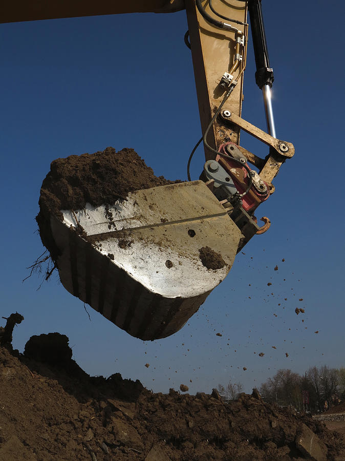 Mechanical Digger Excavating On A Photograph by Rolfo Rolf Brenner