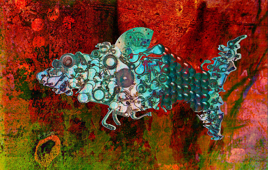 Prehistoric Digital Art - Mechanical - Fish by Fran Riley