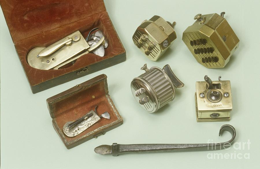 Mechanical Scarificators, Circa 1780-1900 Photograph By Science Photo 