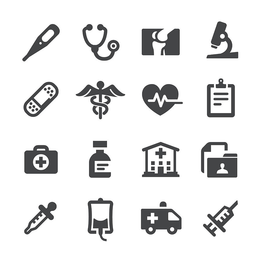 Medical and Healthcare Icons - Acme Series Drawing by -victor-