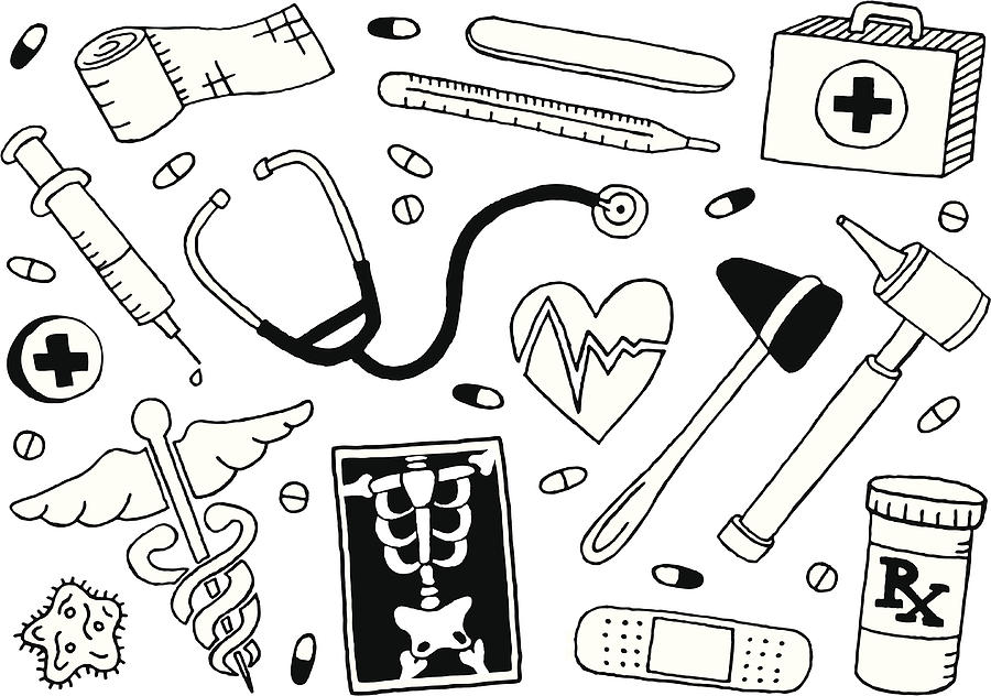 Medical Doodles Drawing by Jamtoons