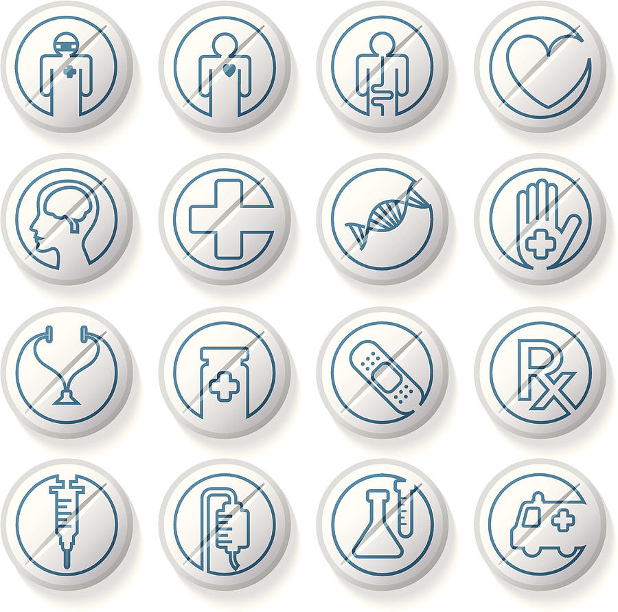 Medical related Icon Set Drawing by Sorbetto