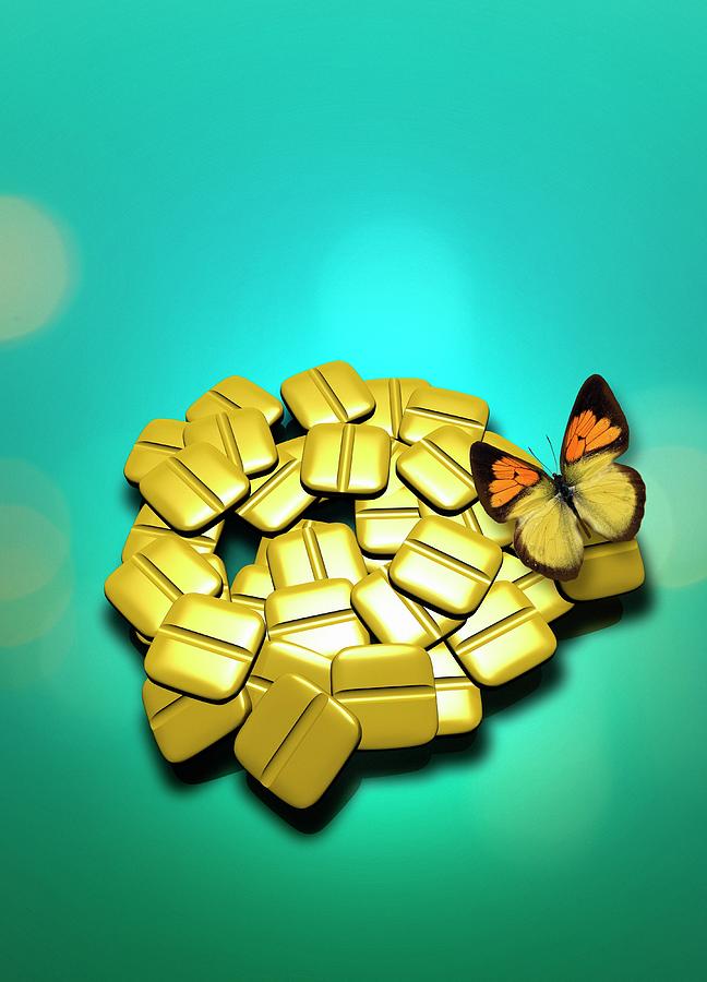 Medication And Butterfly Photograph by Victor Habbick Visions/science Photo Library