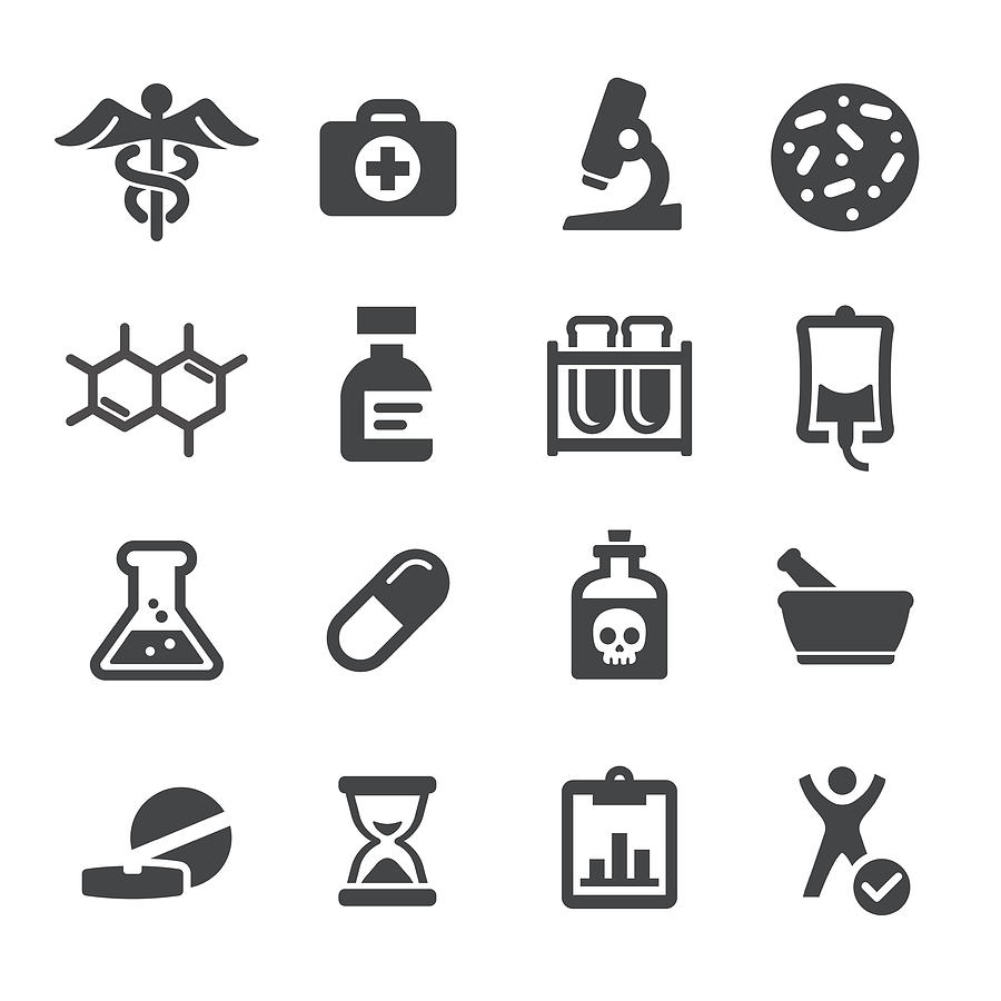Medicine and Research Icons - Acme Series Drawing by -victor-