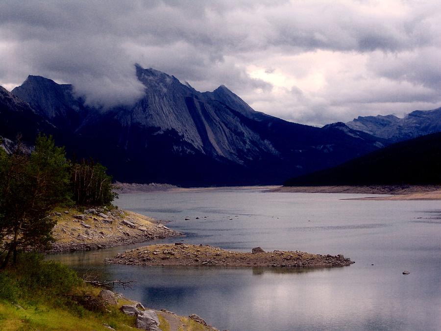 Jasper National Park Mixed Media - Medicine Lake by Janet Ashworth