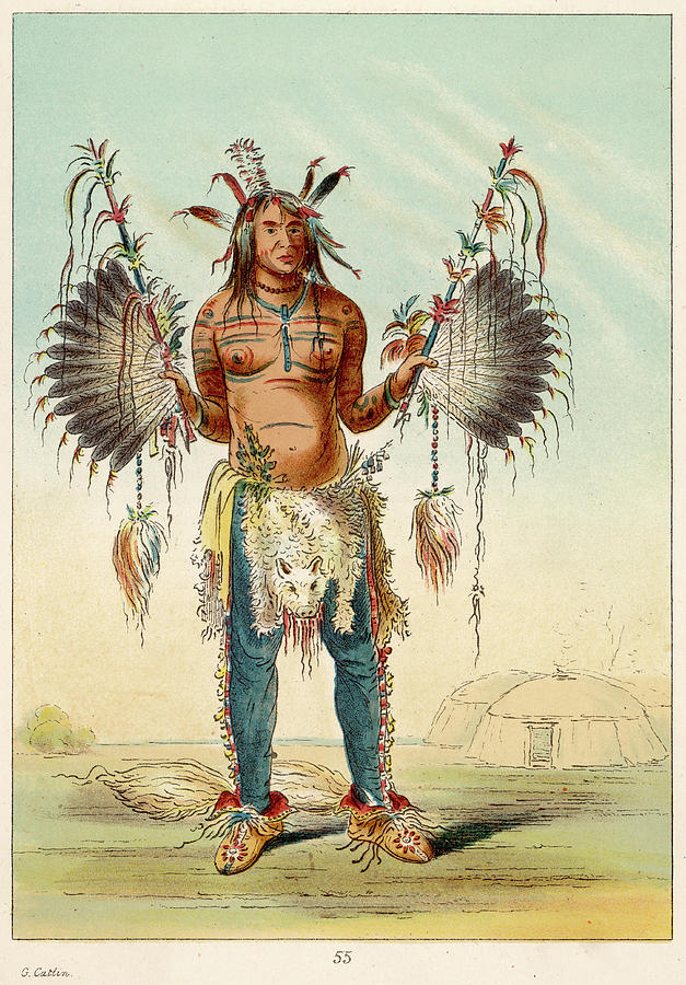 Medicine Man Of The Mandan Tribe, Circa Drawing by Mary Evans Picture ...