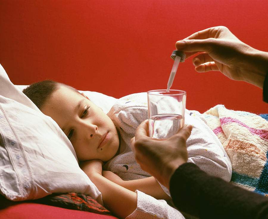 Medicine Preparation For Ill Boy Photograph by Mauro Fermariello/science Photo Library