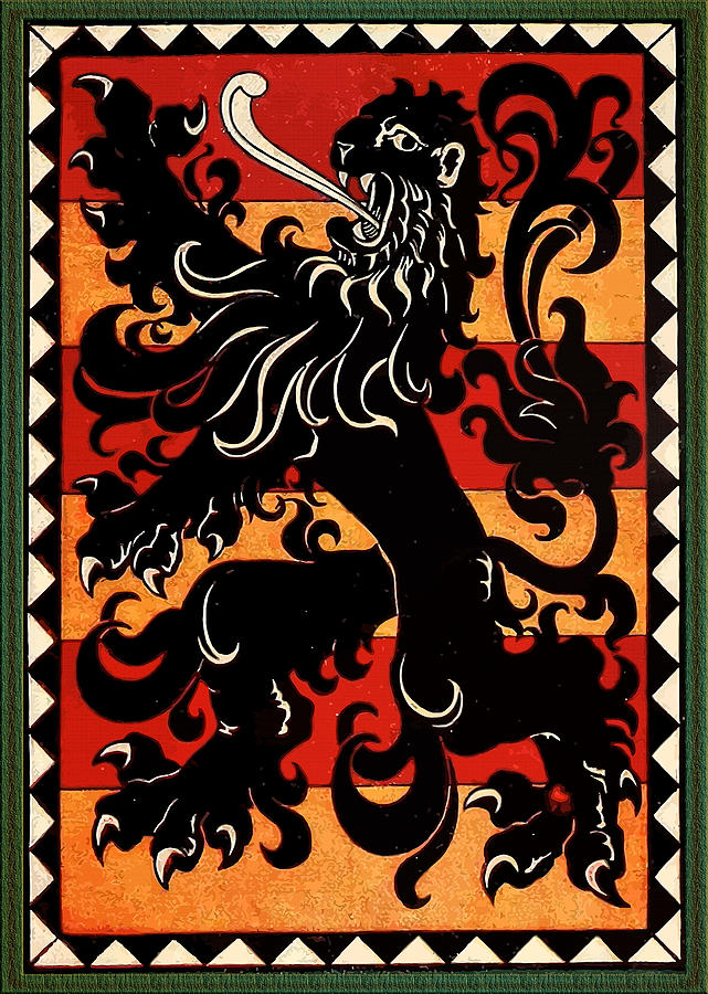 Medieval Belgian Heraldic Lion Digital Art by Serge Averbukh