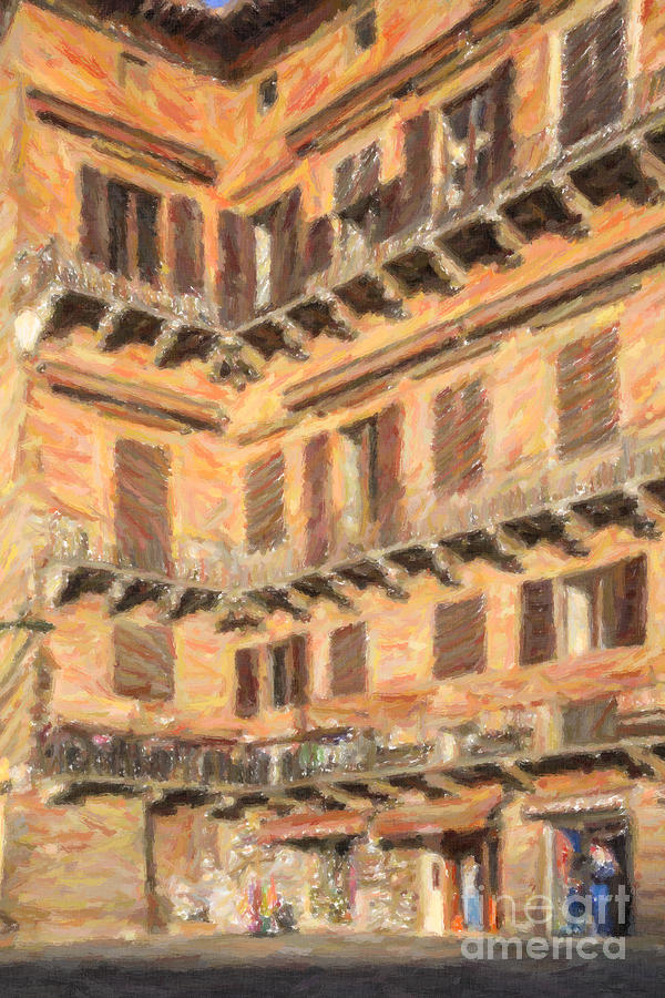Architecture Digital Art - Medieval corner in Siena Italy by Liz Leyden