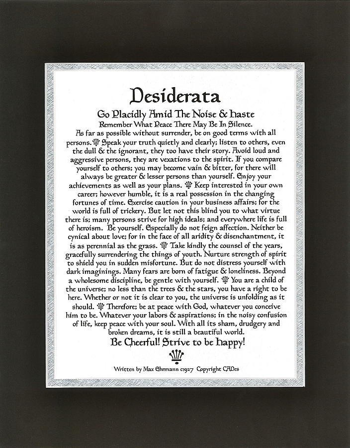 Medieval Desiderata Painting by Desiderata Gallery